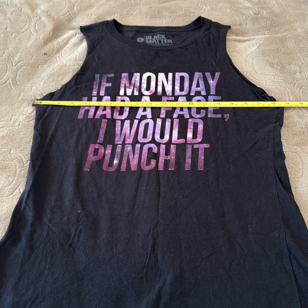 Black Matter Tank Top with Purple lettering Size L - Picture 4 of 8